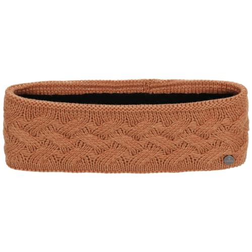 LIERYS Fauske Stirnband Damen mit Schurwolle 55-60 cm - Made in Germany - 10,5 cm breit - Innenfutter aus Fleece - Headband mit geflochtenem Strickmuster - Herbst/Winter terracotta One Size von LIERYS