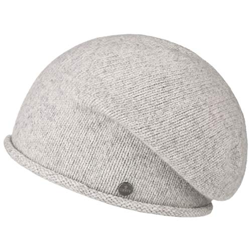 LIERYS Feinstrick Beanie mit Rollrand - Einfarbige Strickmütze Herren - Made in Germany - Hoher Wollanteil - Einheitsgröße - Herrenmütze Herbst/Winter hellgrau One Size von LIERYS