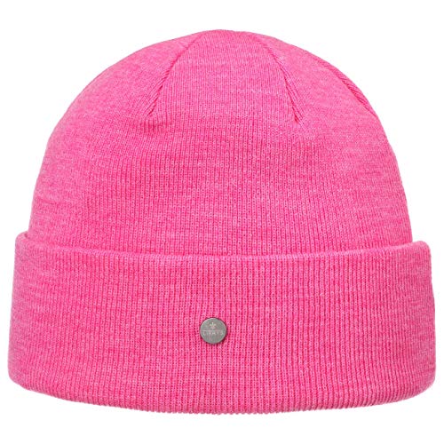 LIERYS Fine Merino Umschlagmütze Wintermütze Damen Herren Made in Germany Beanie 50% Merinowolle Herbst Winter pink One Size von LIERYS