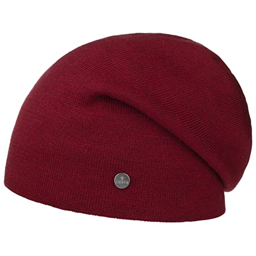LIERYS Fine Merino Long Beanie Strickmütze Herren Damen Kinder Made in Germany Herbst Winter Bordeaux One Size von LIERYS