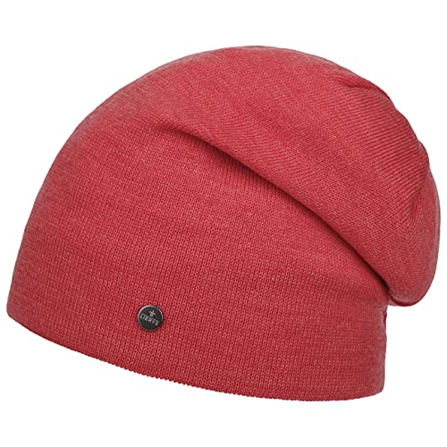 LIERYS Fine Merino Long Beanie Strickmütze Herren Damen Kinder Made in Germany Herbst Winter Koralle One Size von LIERYS