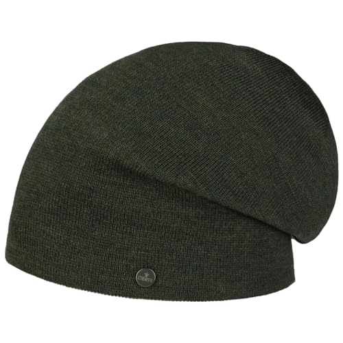 LIERYS Fine Merino Long Beanie Herren/Damen/Kinder (Länge: 30 cm) - Made in Germany - Strickmütze aus Merinowolle - Wintermütze in One Size (54-61 cm) - Herrenmütze Herbst/Winter Oliv One Size von LIERYS