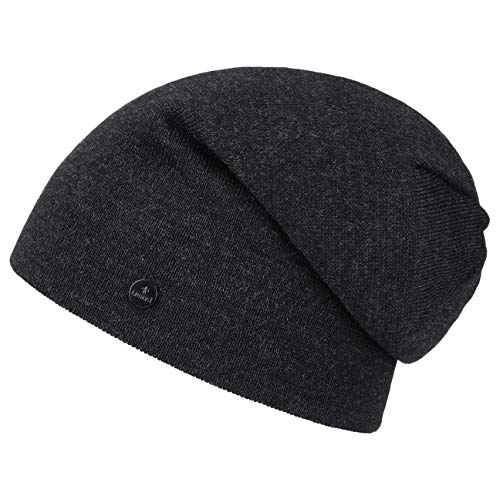 LIERYS Fine Merino Long Beanie Herren/Damen/Kinder (Länge: 30 cm) - Made in Germany - Strickmütze aus Merinowolle - Wintermütze in One Size (54-61 cm) - Herrenmütze Herbst/Winter anthrazit One Size von LIERYS