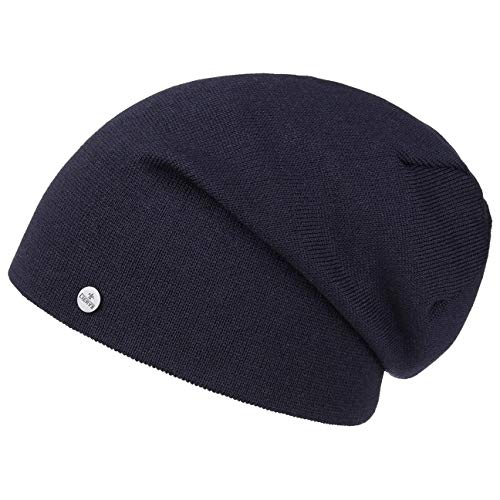 LIERYS Fine Merino Long Beanie Herren/Damen/Kinder (Länge: 30 cm) - Made in Germany - Strickmütze aus Merinowolle - Wintermütze in One Size (54-61 cm) - Herrenmütze Herbst/Winter blau One Size von LIERYS