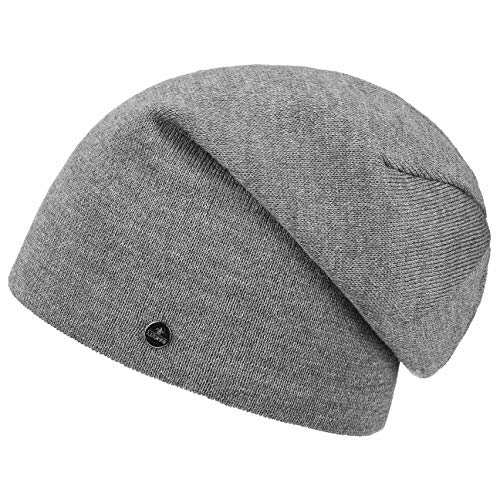 LIERYS Fine Merino Long Beanie Herren/Damen/Kinder (Länge: 30 cm) - Made in Germany - Strickmütze aus Merinowolle - Wintermütze in One Size (54-61 cm) - Herrenmütze Herbst/Winter grau One Size von LIERYS