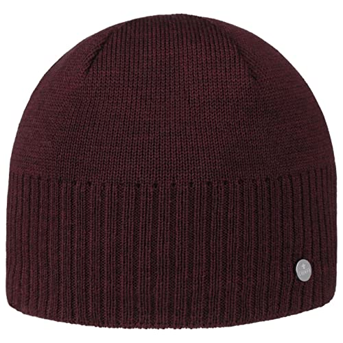 LIERYS Fine Rip Merino Beaniemütze Herren - Mütze Made in Germany - Beanie aus Merinowolle - Wintermütze mit Fleecefutter - Strickmütze Herbst/Winter - Wollmütze Bordeaux One Size von LIERYS