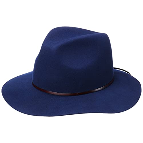 LIERYS Fine Wool Fedora mit Lederband - Unifarbener Travellerhut für Damen - Outdoorhut aus 100% Wollfilz - Made in Italy - Schlapphut Herbst/Winter dunkelblau M (56-57 cm) von LIERYS