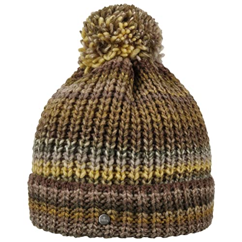 LIERYS Finja Bommelmütze Strickmütze Damen Made in Germany Pudel-wintermütze Schurwolle Beanie Herbst/Winter Oliv One Size von LIERYS