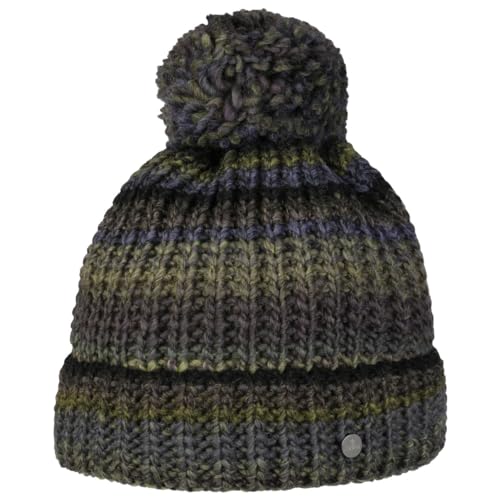 LIERYS Finja Bommelmütze Strickmütze Damen - Wintermütze Made in Germany - Pudelmütze mit wärmendem Schurwollanteil - Mütze in One Size (54-59 cm) - Beanie Herbst/Winter grün One Size von LIERYS