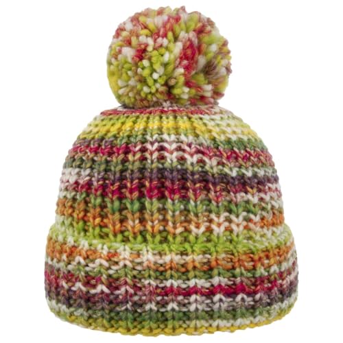 LIERYS Finja Bommelmütze Strickmütze Damen Made in Germany Pudel-wintermütze Schurwolle Beanie Herbst/Winter hellgrün One Size von LIERYS