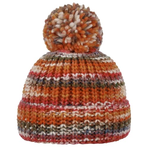 LIERYS Finja Bommelmütze Strickmütze Damen Made in Germany Pudel-wintermütze Schurwolle Beanie Herbst/Winter orange One Size von LIERYS