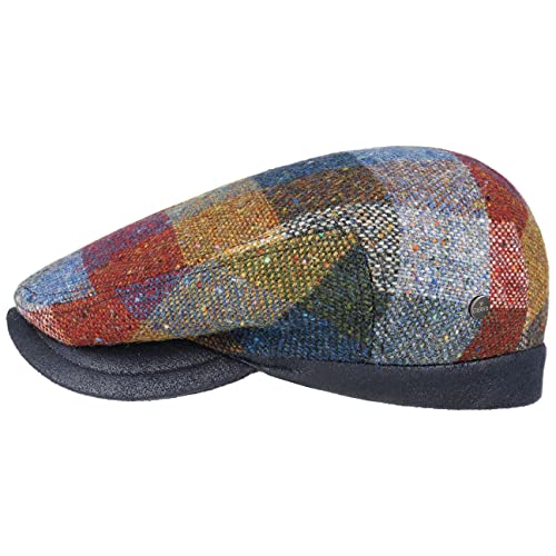 LIERYS Finzi Tweed Flatcap Herren - Schirmmütze Made in Italy - Schiebermütze aus Schurwolle - Wintermütze mit Innenfutter - Mütze Herbst/Winter - Flat Cap bunt 56 cm von LIERYS