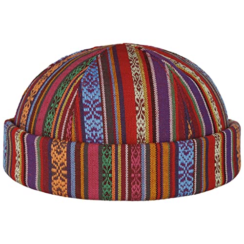 LIERYS Fresh Stripes Dockermütze Herren - Beanie aus Baumwolle und Viskose - Made in Italy - Handgefertigt - Bunte Mütze - Frühjahr/Sommer rot S (54-55 cm) von LIERYS
