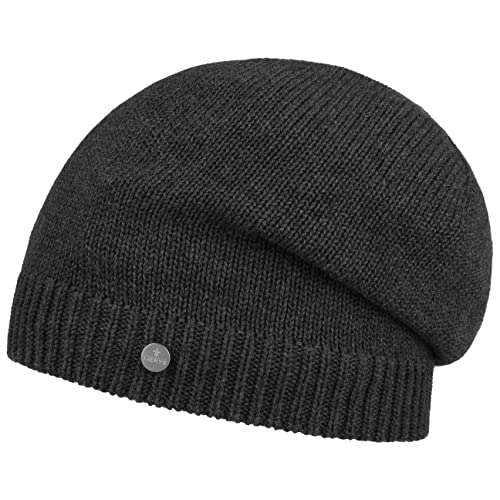 LIERYS GOTS Baumwollmütze - Beanie-Form - Nachhaltige Strickmütze - Damen & Herren - Made in Germany - Herbst/Winter anthrazit One Size von LIERYS