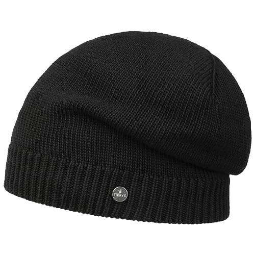 LIERYS GOTS Baumwollmütze - Beanie-Form - Nachhaltige Strickmütze - Damen & Herren - Made in Germany - Herbst/Winter schwarz One Size von LIERYS