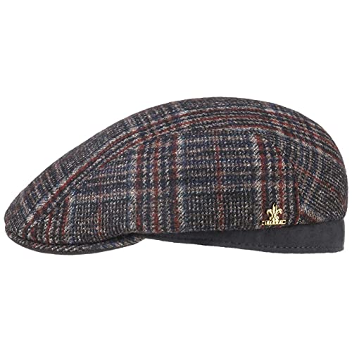 LIERYS Burndell Check Flatcap - Schirmmütze kariert/gestreift - Alpaka-Mix Wollcap - Unisex Herbst/Winter - Made in Italy dunkelblau 58 cm von LIERYS