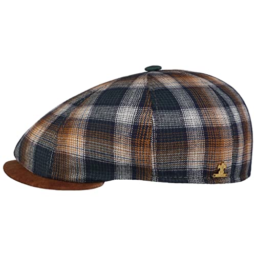 LIERYS Candiso Check Flatcap - Braun-Blaue Mütze (54-61 cm) - Karierte Schirmmütze - Sommercap Herren - Frühjahr/Sommer braun-blau M (56-57 cm) von LIERYS