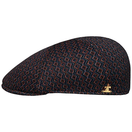 LIERYS Carniston Flatcap - Blau-orangene Mütze (54-61 cm) - Schiebermütze Gold-Edition - Baumwollcap mit Stretchfutterband - Herren Herbst/Winter blau-orange M (56-57 cm) von LIERYS