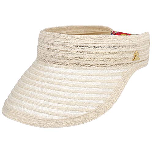 LIERYS Gold Jana Hanfvisor mit Musterband Visor Damenvisor Sonnenvisor Damen - Made in Italy Hinten geschlossen, Schirm Frühling-Sommer - One Size Natur von LIERYS