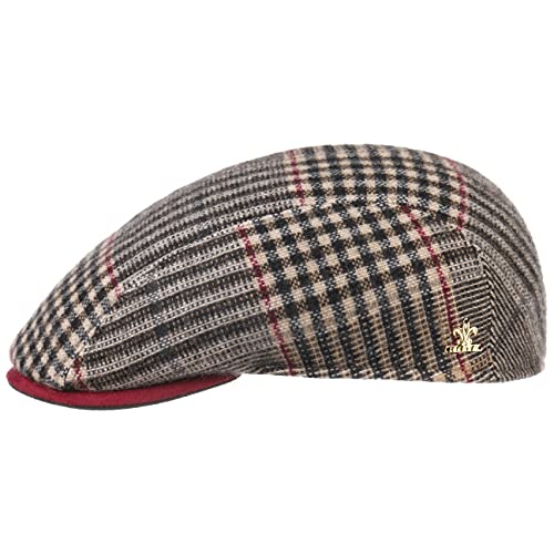 LIERYS Gold Robertson Kaschmir Flatcap Herren – Made in Italy – 100% Kaschmirwolle – Handmade – Mit Innenfutter & Stretchfutterband – Kariert und gestreift – Herbst/Winter beige 60 cm von LIERYS