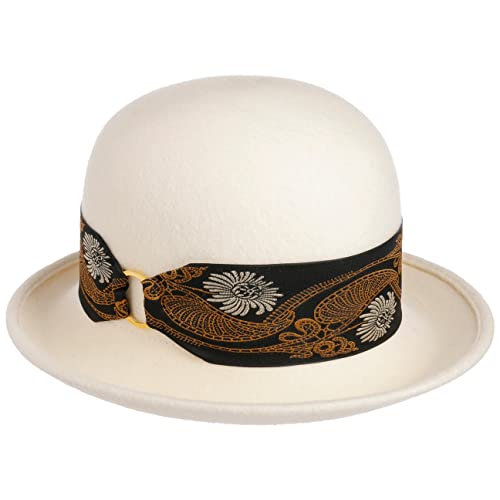 LIERYS Gold Viamena Glockenhut Damen 100% Wollfilz Mit Stretchfutterband Made in Italy Herbst Winter cremeweiß One Size von LIERYS