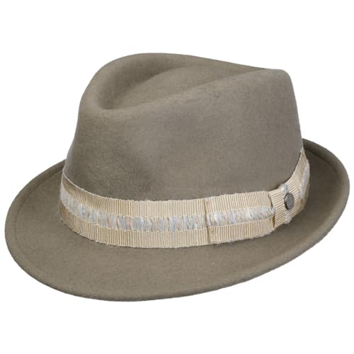 LIERYS Janvell Trilby Wollhut - Klassischer Filztrilby - Unisex-Hut für alle Jahreszeiten - Wasserabweisend & knautschbar Taupe L (58-59 cm) von LIERYS