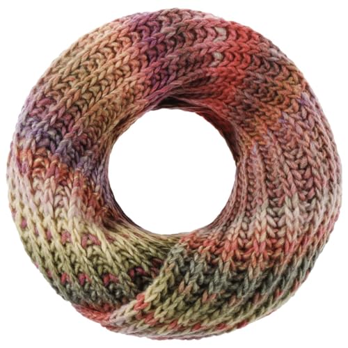 LIERYS Jasila Loopschal Damen - Mehrfarbiger Rundschal mit Schurwolle - Strickschal Made in Germany - Damenschal - Waschbarer Schal - Winterschal bordeaux One Size von LIERYS