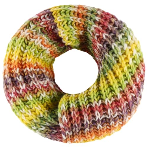 LIERYS Jasila Loopschal Damen - Mehrfarbiger Rundschal mit Schurwolle - Strickschal Made in Germany - Damenschal - Waschbarer Schal - Winterschal grün-meliert One Size von LIERYS