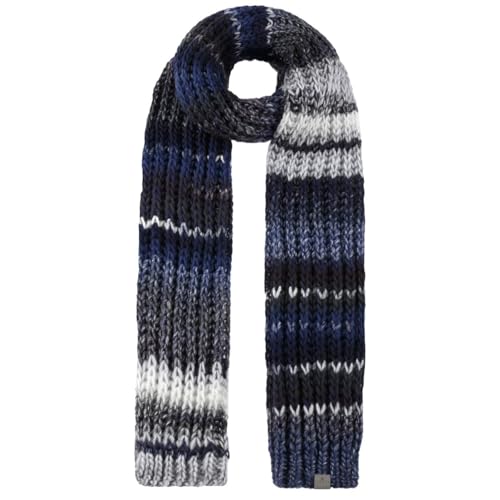 LIERYS Jasila Strickschal Damen/Herren – Made in Germany – Mit Schurwolle – Waschbar bis 30 Grad – Mehrfarbiger Winterschal – Wollschal warm und elegant – Damenschal Herbst/Winter dunkelblau One Size von LIERYS