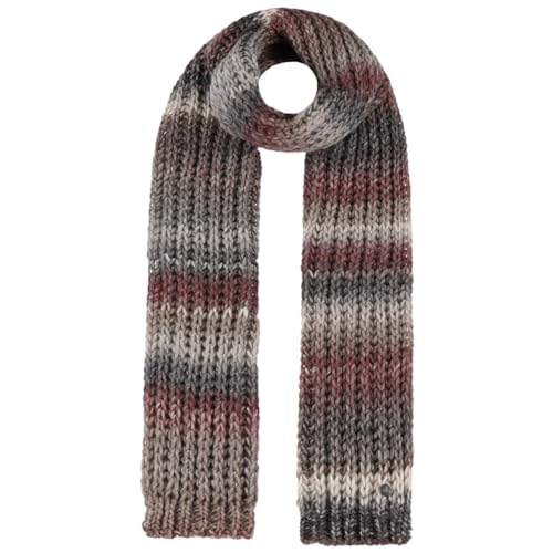 LIERYS Jasila Strickschal Damen/Herren - Made in Germany - Mit Schurwolle - Waschbar bis 30 Grad - Mehrfarbiger Winterschal - Wollschal warm und elegant - Damenschal Herbst/Winter grau-rot von LIERYS