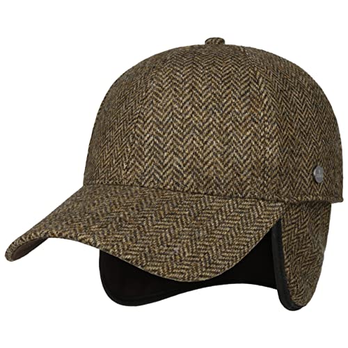 LIERYS Jerome Wollcap mit Ohrenklappen Herren - Aus 100% Wolle - Gefüttert mit Fleece - Wintercap mit Nacken- & Ohrenschutz - Schirmlänge 7 cm - Baseballcap - Basecap Herbst/Winter Camel M (56-57 cm) von LIERYS