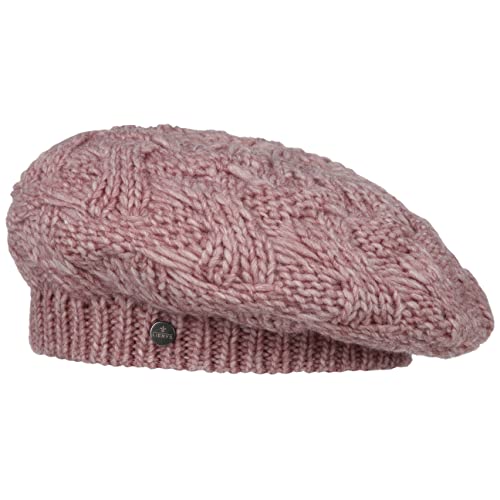 LIERYS Jesila II Strickbaske Baske Damenbaske Winterbaske Baskenmütze Damen - Made in Germany Herbst-Winter - One Size rosa von LIERYS