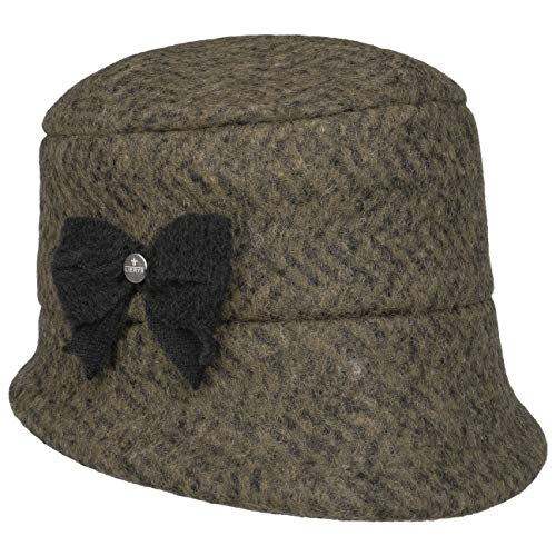 LIERYS Linvisa Cloche Wollhut Glockenform Eleganter Winterhut mit Schleife Made in Italy Damen Herbst Winter beige One Size von LIERYS