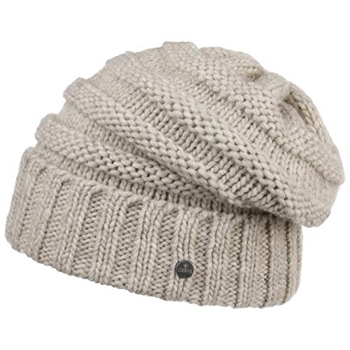 LIERYS Long Beanie Strickmütze Damen/Herren - Wintermütze mit Alpakawolle - Made in Germany - Herbst/Winter - Oversize-Mütze mit Strickmuster - Wollmütze Hellbeige One Size von LIERYS