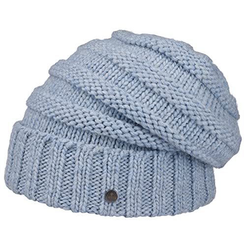 LIERYS Long Beanie Strickmütze Damen/Herren - Wintermütze mit Alpakawolle - Made in Germany - Herbst/Winter - Oversize-Mütze mit Strickmuster - Wollmütze hellblau One Size von LIERYS