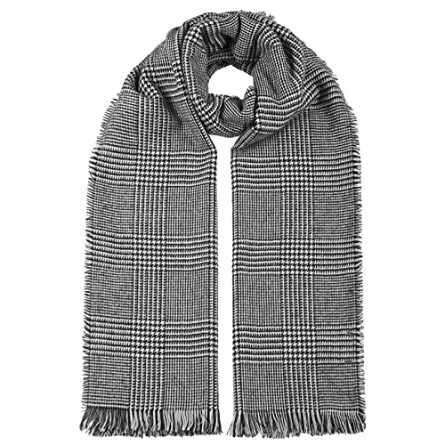 LIERYS Lovis Houndstooth Damenschal - Schal mit Fransendesign - Eleganter Winterschal aus der EU - Damen - Herbst/Winter schwarz-weiß One Size von LIERYS