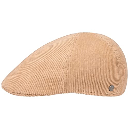 LIERYS Mackenzie Corduroy Flatcap Damen/Herren - aus 100% Baumwolle - Made IN The EU - Schirmmütze gefüttert - Cap in Cord-Optik - Größen (S-XXL) - Kappe für Herbst/Winter beige S (54-55 cm) von LIERYS