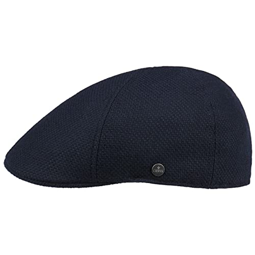 LIERYS Mackenzie Flatcap mit Kaschmir Herren - Made in The EU - gefüttert mit Baumwolle - Cap aus 71% Wolle, 25% Baumwolle, 4% Kaschmir - Herrenmütze Herbst/Winter dunkelblau S (54-55 cm) von LIERYS