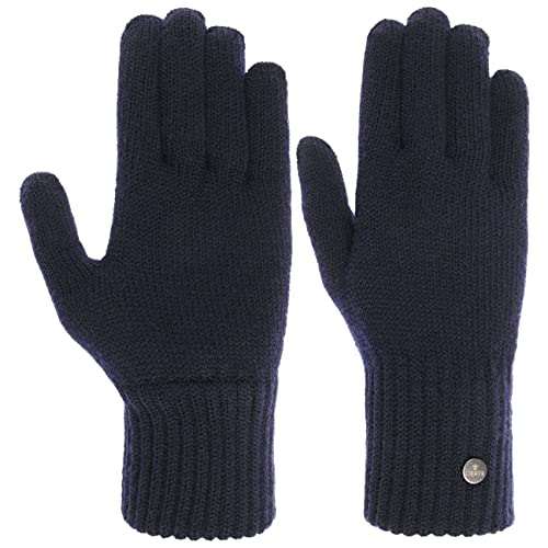 LIERYS Merino Damenhandschuhe Merinohandschuhe Strickhandschuhe Wollhandschuhe Fingerhandschuhe Damen - Made in Italy Herbst-Winter - S/M dunkelblau von LIERYS