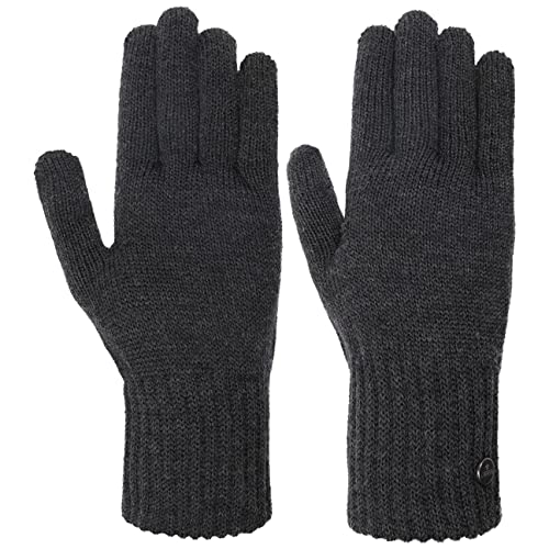LIERYS Merino Damenhandschuhe Merinohandschuhe Strickhandschuhe Wollhandschuhe Fingerhandschuhe Damen - Made in Italy Herbst-Winter - L/XL anthrazit von LIERYS