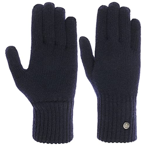 LIERYS Merino Damenhandschuhe Merinohandschuhe Strickhandschuhe Wollhandschuhe Fingerhandschuhe Damen - Made in Italy Herbst-Winter - L/XL dunkelblau von LIERYS