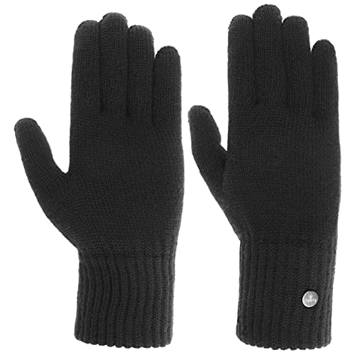 LIERYS Merino Fingerhandschuhe - Einfarbige Handschuhe - Strickhandschuhe aus 100% Merinowolle - Made in Italy - Damen & Herren - Herbst/Winter schwarz L/XL von LIERYS