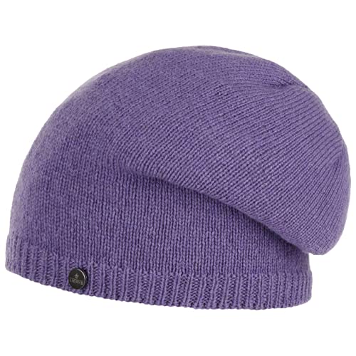 LIERYS Merino Kaschmir Long Beanie Damen/Herren - One Size (54-59 cm) - Mütze mit Merinowolle und Kaschmir - Strickmütze Made in Germany - Wollmütze Herbst/Winter Flieder One Size von LIERYS