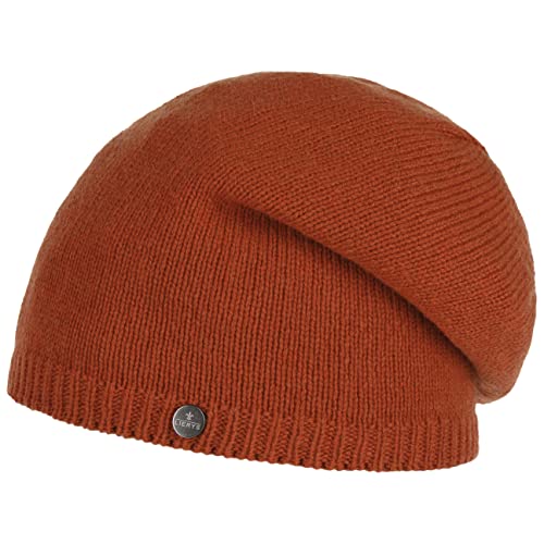 LIERYS Merino Kaschmir Long Beanie Damen/Herren - One Size (54-59 cm) - Mütze mit Merinowolle und Kaschmir - Strickmütze Made in Germany - Wollmütze Herbst/Winter rost One Size von LIERYS