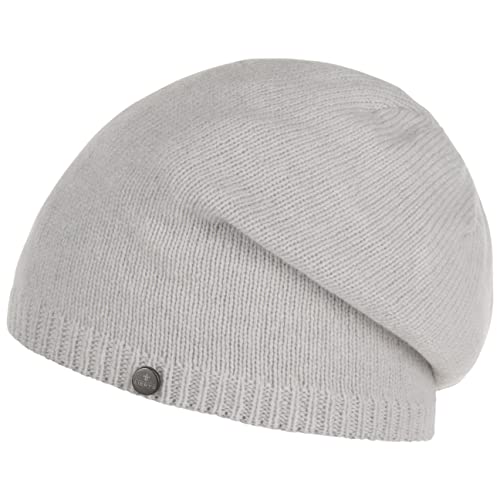 LIERYS Merino Kaschmir Long Beanie Damen Herren Mütze mit Merinowolle Kaschmir Strickmütze Made in Germany Herbst Winter weiß One Size von LIERYS