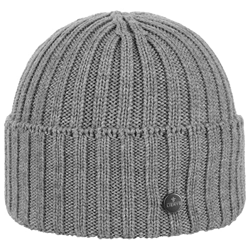 LIERYS Merino Strickmütze mit Umschlag - Winterbeanie - Klassisch und warm für Damen und Herren - Made in Germany - Elastische Passform grau One Size von LIERYS