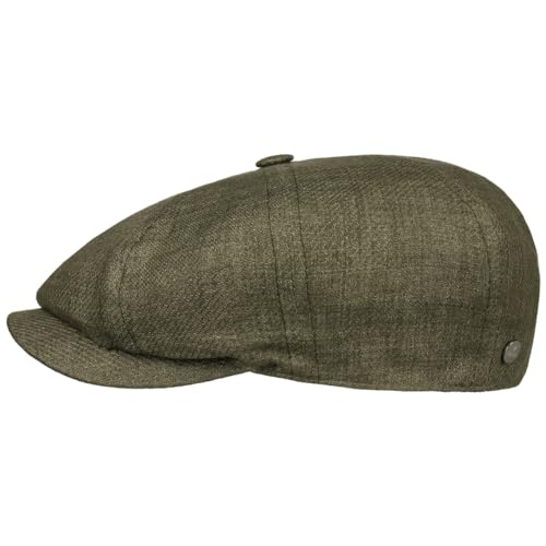 LIERYS Millerstown Flatcap - Unifarbene Mütze - Herren - Schirmmütze aus 100% Leinen - Made in The EU - Frühjahr/Sommer Oliv L (58-59 cm) von LIERYS