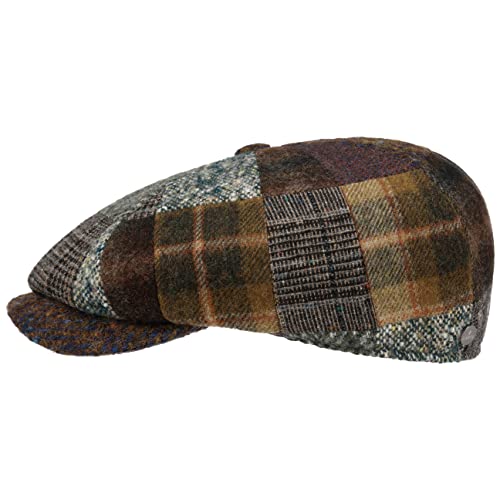 LIERYS Millner Patchwork Flatcap - Achteilige Schirmmütze - Herren-Wollcap für Herbst/Winter - EU-Fertigung braun S (54-55 cm) von LIERYS