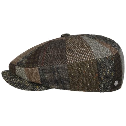 LIERYS Mindell Flatcap Patchwork Schiebermütze Made in EU Herren Winter braun M (56-57 cm) von LIERYS