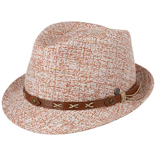 LIERYS Molinto Trilby Stoffhut - Trendiger Sommerhut mit Kordelgarniturband - Unisex Frühjahr/Sommer - Made in Italy rost L (58-59 cm) von LIERYS